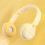 2X Headband  Headset Y08 Wireless  Headset Portable Foldable Children Headset Yellow 3