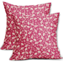 Vintage-Kissenbezüge mit Blumenmuster, 45 x 45 cm, Leinen, 2er-Set