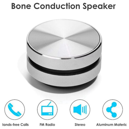 2X Portable   Speaker Turns Anything Into A Speaker Wireless Bone Conduction Induction Vibration (Silver) 1