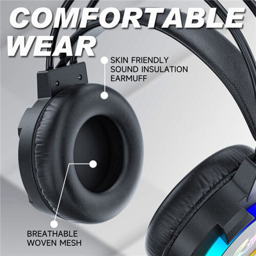 2X Gamingheadset 7.1 Stereo Surround Bass-Headset Computergamingconsole met Microfoon RGB-Headset 1