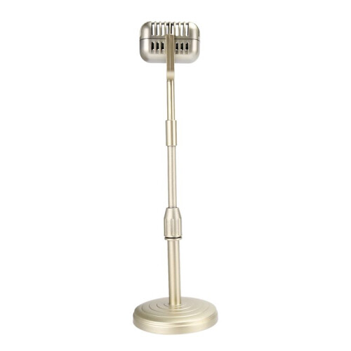2X Modello di Supporto per Microfono da Tavolo Vintage con Altezza Regolabile, Supporto per Microfono nel Stile Retrò Classico Supporto per Microfono 2