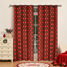 Weihnachtsvorhänge, 53 x 84 Zoll, lichtundurchlässig, festliches Muster
