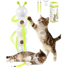 Juguete inteligente para gatos PawWorm con sensor, ventosa y recargable por USB; incluye 1 cola de repuesto.
