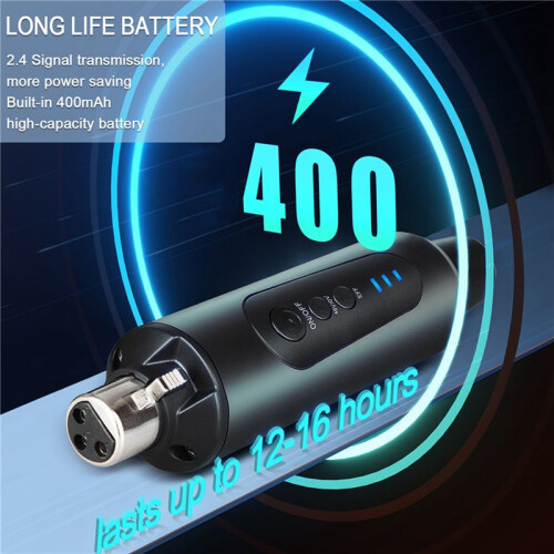 6PCS Wireless Microphone System XLR Microphone Converter Adapter 2.4GHz Transmitter Receiver for Condenser Dynamic Mic 2