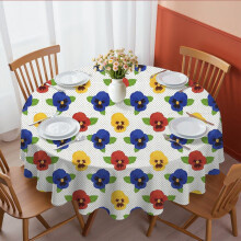 Rund duk med blomstertrykk, 60 x 60 tommer polyester