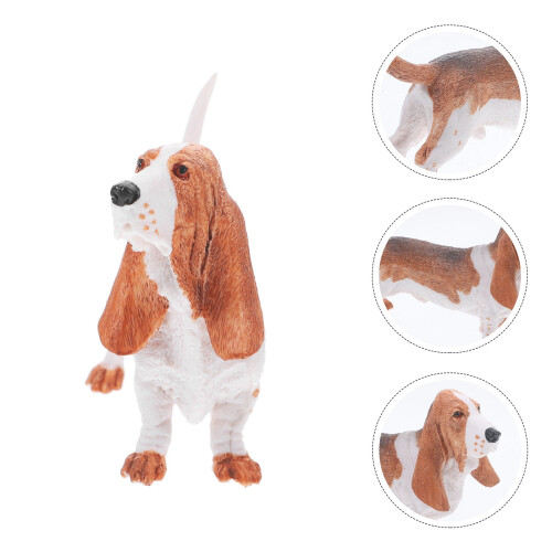 Statuette décorative en plastique de basset hound