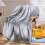 Grey Flannel Fleece Throw Blanket 100% Polyester 2