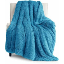 Fuzzy Faux Fur & Sherpa Twin Blanket 60x80 in