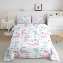 ACDANC Dinosaur Dekbedovertrekset Roze Paars Tweepersoons