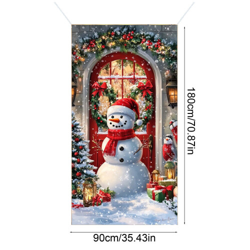 Juldörrskydd 91x183 cm polyester festlig dekoration 2