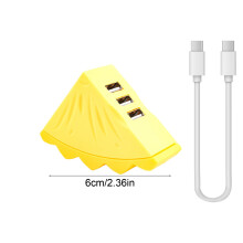 3-portový USB hub, prenosný rozbočovač na prenos dát a nabíjanie v tvare ovocia.