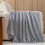 Grey Flannel Fleece Throw Blanket 100% Polyester 3