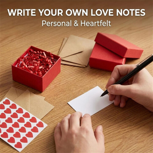 Love Notes Box with Mini Cards Envelopes Heart Stickers 2
