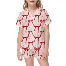 Ediodpoh Valentine's Day Pajama Set for Girls 9-10Y, Pink Two-Piece Loose Fit Sleepwear, Soft & Cozy – Compatible with Kids' Holiday Wear