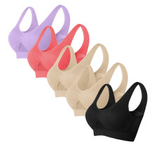 Set van 5 zachte beha's zonder beugel - Lingerie met dunne cups voor een natuurlijke vorm en comfort de hele dag door.