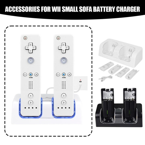 Φορτιστής μπαταρίας Wii Remote – Διπλή βάση με 2 αναβαθμισμένες επαναφορτιζόμενες 1
