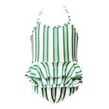 Costum de baie pentru fete, cu dungi, imprimeu Halter Neck, Monokini, cu volane, costum de baie dintr-o bucată, școală, fete, vară, vacanță