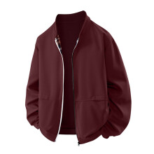 Heren varsity-jas, outdoor sweatshirt met revers en ritssluiting