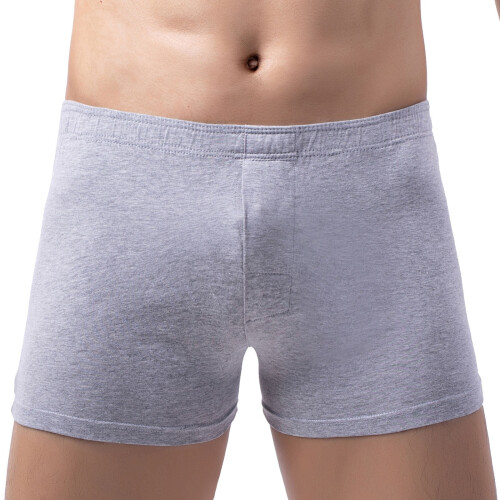Boxers pour hommes, taille élastique, respirants, couleur unie 1