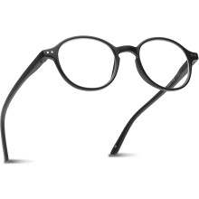 Lunettes de lecture rondes de petite taille pour hommes et femmes – Taille étroite à moyenne, monture robuste, charnières à ressort, lunettes