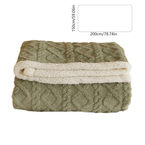 Soft Wool Throw Blanket – Army Green 2