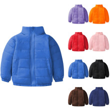 Giacca imbottita per bambini, tinta unita, maniche lunghe, senza cappuccio, per bambine e bambini dai 6 ai 16 anni, calda, comoda, casual, giacca da