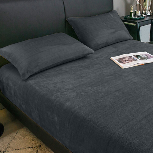 Σετ σεντόνια Harlier Velvet Plush, πλήρους μεγέθους, 3 τεμάχια σεντόνια Micro Fleece με βαθιές 2