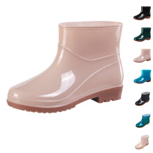 Kurze Regenstiefel für Damen und Herren, knöchelhoch, wasserdicht, zum Hineinschlüpfen, Gartenstiefel, Damen-Gummistiefel für draußen, bequem