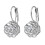 DESIGNICE white gold plated leverback rose drop earrings, 1