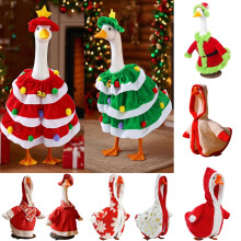 Décorations de Noël Wzzjkit : vêtements d'oie, oies, bonhomme de neige, costume d'oie rouge et blanche pour décorations de jardin et d'extérieur
