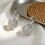 DESIGNICE white gold plated leverback rose drop earrings, 6