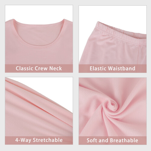 Intimo termico da donna, set di intimo lungo con scollo rotondo e strati base sottili 2