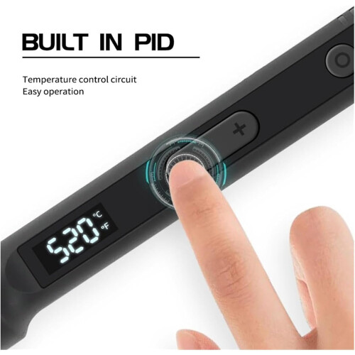 100W Digital Electric Soldering Iron Kit with Temperature Control LCD Display for Electronics  Black US Plug 2