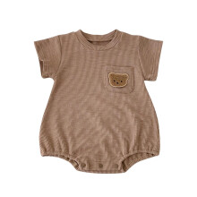 Rompertje voor pasgeborenen, mouwloos ademend jumpsuit voor 0-3 maanden, kaki bag-by-feet jasje – geschikt voor babykleding
