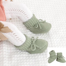 Baby Sneakers For Soft Knit Booties With Bow Cute First Shoes Warm Winter Toddler Socks Boys Girls
