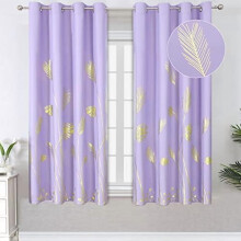 Blackout Curtains 52x84 in, Gold Wheat & Palm Print, 2