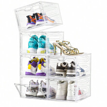 Lot de 12 boîtes de rangement à chaussures transparentes avec fermeture magnétique