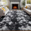 Black White Grey Bedroom Rug 4x6 Ft Soft Plush 4