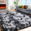 Black White Grey Bedroom Rug 4x6 Ft Soft Plush 2