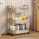 3-Layer Rolling Storage Cart with Armrests Green 14x9x27in 4