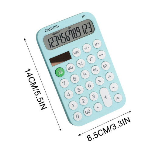Mini 12-Digit Solar Calculator for School/Office/Home – Clear LCD, Basic Math, Compatible with Office Stationery 2