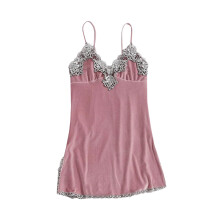 Samt-Tanktops mit V-Ausschnitt und Spitze für Damen