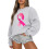 Graues Damen-Top mit Brustkrebs-Print, lang 2