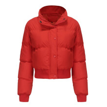 Wintermäntel für Damen, warme Jacken, kurzer, wattierter Wintermantel mit hohem Kragen, warme Oberbekleidung, lässige, locker sitzende