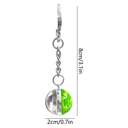Four Leaf Clover Keychain Crystal Ball Pendant 1pc 2