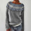 Damenpullover mit Strickmuster im Retro-Stil, Strick, Rundhalsausschnitt, lange Ärmel, Grau 1