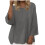 Γυναικεία Μπλούζα Plus Size Casual, Μονόχρωμη, Στρογγυλή Γιακάς και 3/4 Μανίκια, Χαλαρή 1