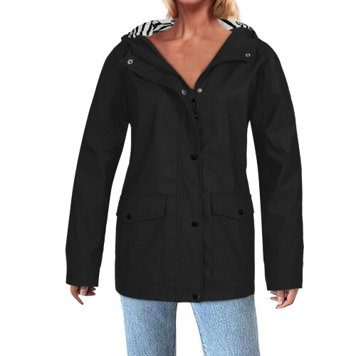 Γυναικεία Μπουφάν Casaul Μονόχρωμα Εξωτερικά Plus Size Κορδόνι με Φερμουάρ και Κουκούλα 1