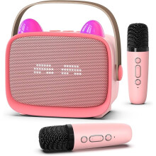 Mini Karaoke Toy for Kids Pink Portable Bluetooth Speaker