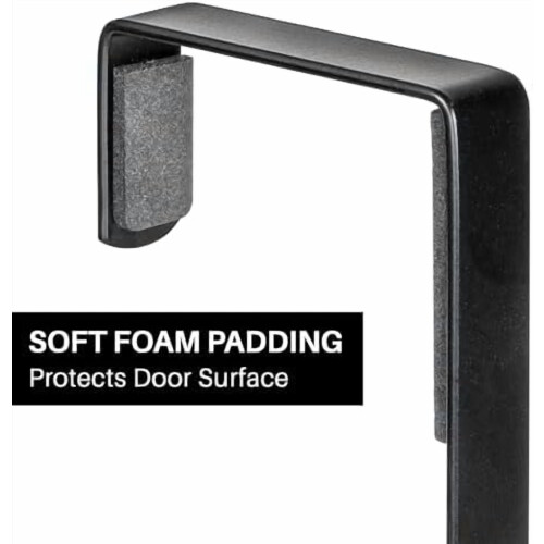 Over-Door Hook Rack Black 18-Hook for Bathroom Bedroom 2